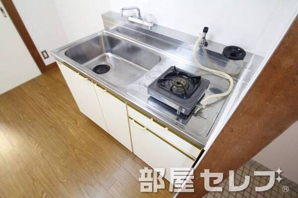 1口コンロが置けるキッチン。