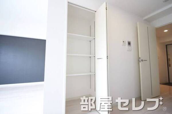 ここにも収納棚が。