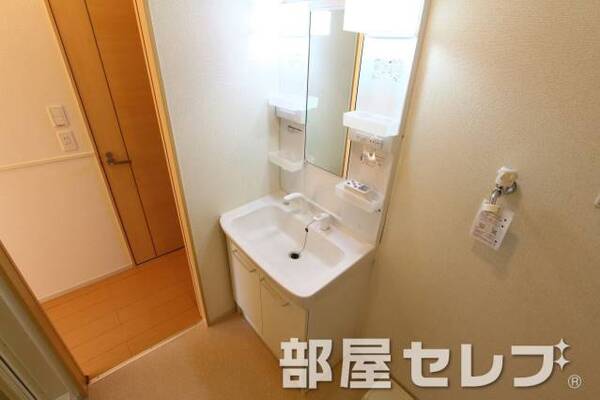 シャワー付き独立洗面台です