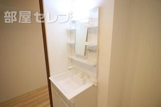 シャワーヘッド付きの洗面台です。