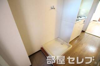 室内洗濯置場で冬場も楽々。101号室の写真です。
