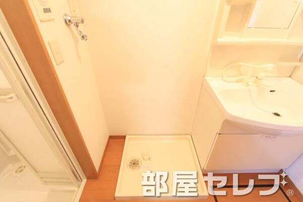 きれいな室内洗濯置き場です。