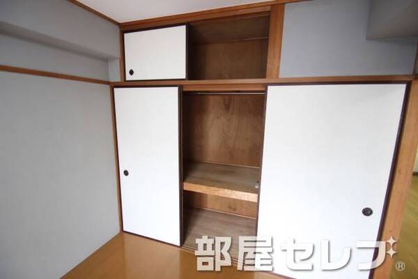 天袋もあって奥行きのある収納。