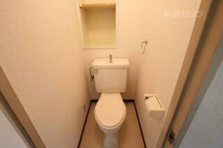 トイレにも棚が付いてます。