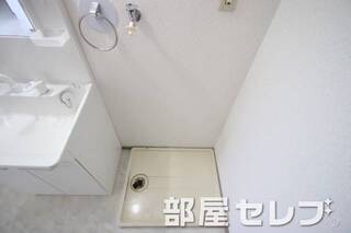 洗濯機置場はこちらへ。他号室の写真です。