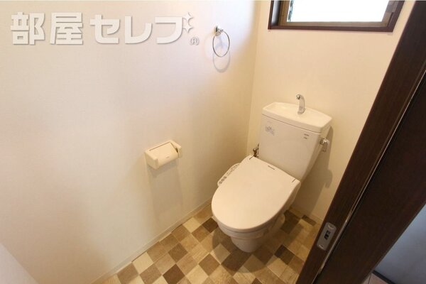 清潔感のある可愛いお手洗いです。