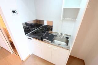 機能的なシステムキッチン、２口コンロですよ。