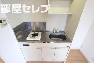 一口コンロ付きのキッチンです。